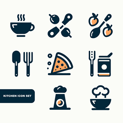 Kitchen Icon Set cup cup icon cup logo icon collection pizza pizza icon pizza logo