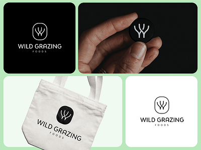 Wild Grazing Foods branding dna double meaning eco farming food grass fed horns lettermark logo medical grade foods monogram organic regenerative simple sustainability trees w w letter wild