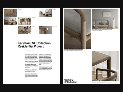Karimoku chair clean editorial furniture grid layout minimal sofa swiss typography ui web website white space