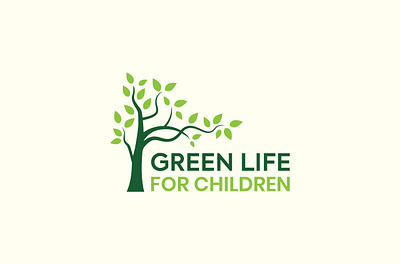Green line for children logo design branding children logo creative logo logo design modern logo natural logo tree logo unique logo
