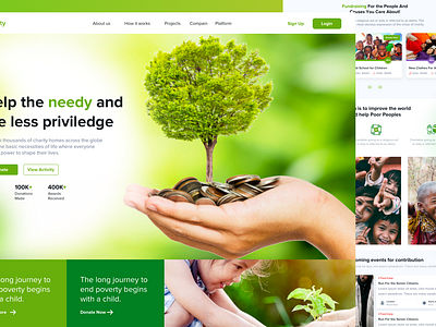 Charity Landing Page aid relief charity events charity landing page charity website community support compassion donate now empowerment fundraising graphic design landing page philanthropy social good spread kindness support us ui uiux ux volunteer web design