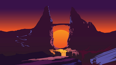 Sunset illustration digital art graphic design illustration