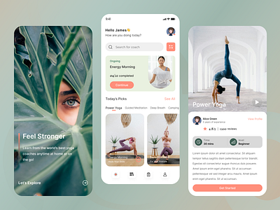Yoga and Meditation Mobile App app app design app ui appdesign apps design desigtner exercise figma meditation mobile ui mobileapp mobileapplication mobileui ui ui designer ux uxui yoga