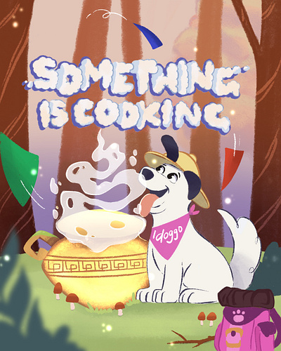 Something is cooking! animal character animation book illustration branding character design childrens illustration creative work design designer drawing graphic design illustration kidlit kids book landing page mascot picture book procreate social media post