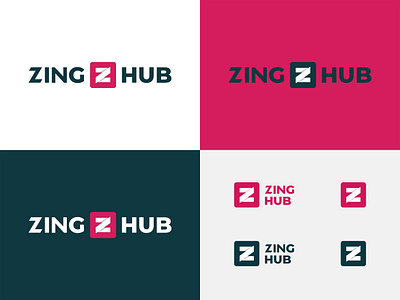 ZingHub logo, icon and colour variations branding logo vector