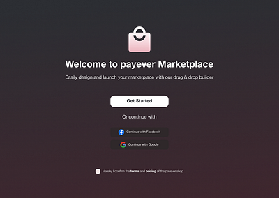 Welcome page payever cleandesign dashboard dekstop figma marketpage marketplace payever uidesign uiux uiwebsite website welcomepage