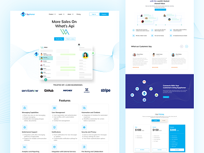 What's Api Syphoner Landing page ui communication platform landing page ui whats api