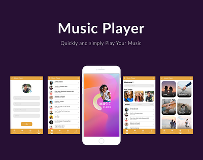 Music Player Ui/Ux Design for Android app graphic design illustration ui ux