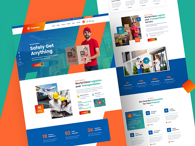 Transco - Transport and Logistics WordPress Theme car cargo carry container courier delivery freight logistic package port product delivery ship shipment shipping transpor transport agency transportation truck ui