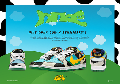 Nike Dunk Low x Ben & Jerry's add benjerrys cow creative dunk low figma graphic design nike