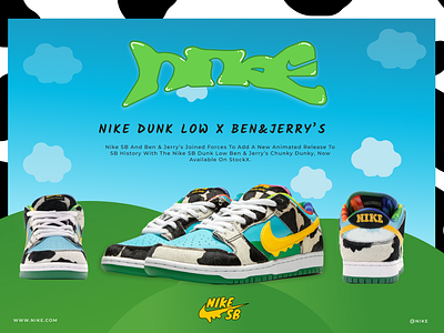 Nike Dunk Low x Ben & Jerry's add benjerrys cow creative dunk low figma graphic design nike