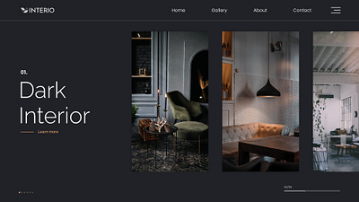 Interior Design Hero Section Concept aesthetic dark interior web design interior design minimalist modern monocromatic organised ui web design web ui ux website design