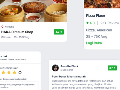 Restaurant App Component component design system restaurant restaurant app review review app uber eats ui yelp