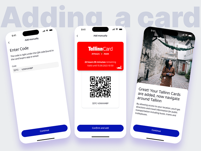 Tallinn City Card Guide - Adding a Card app design design ui ux uxui