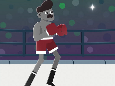 Idle Boxer 2d 2d animation after effects animation character animation character design design motion graphics rigging