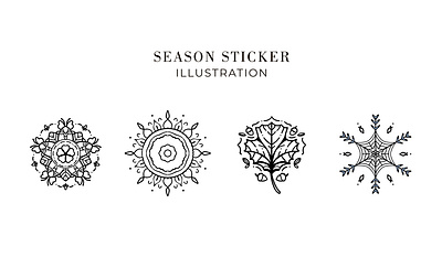 Season icon autumn design fall icon illustration season spring sticker summer winter