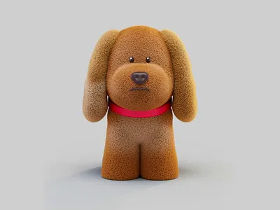 puppy character concept 3d animation c4d character concept design dog graphic design illustration motion graphics octane puppy