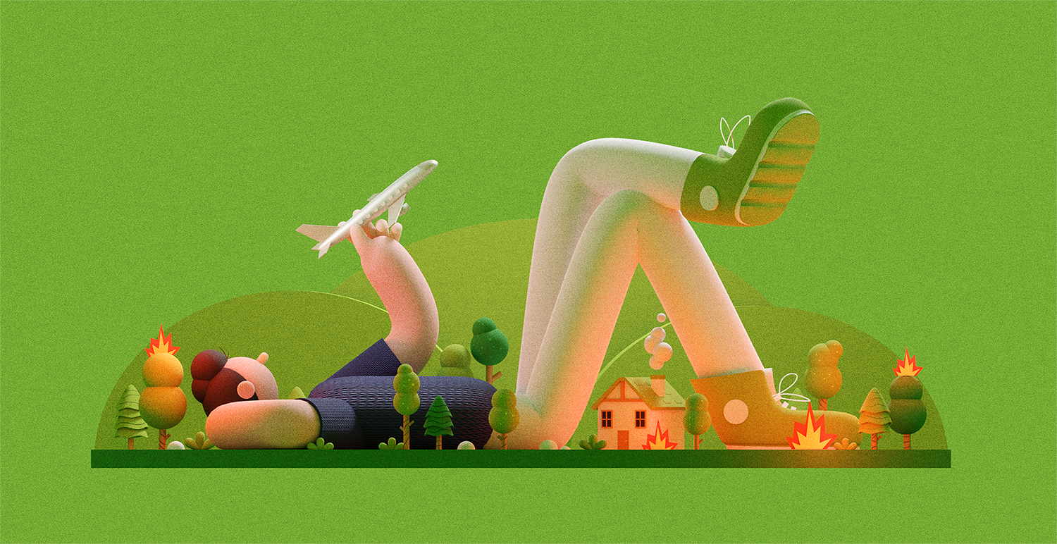 Escape 3d character character design dream green illustration nature