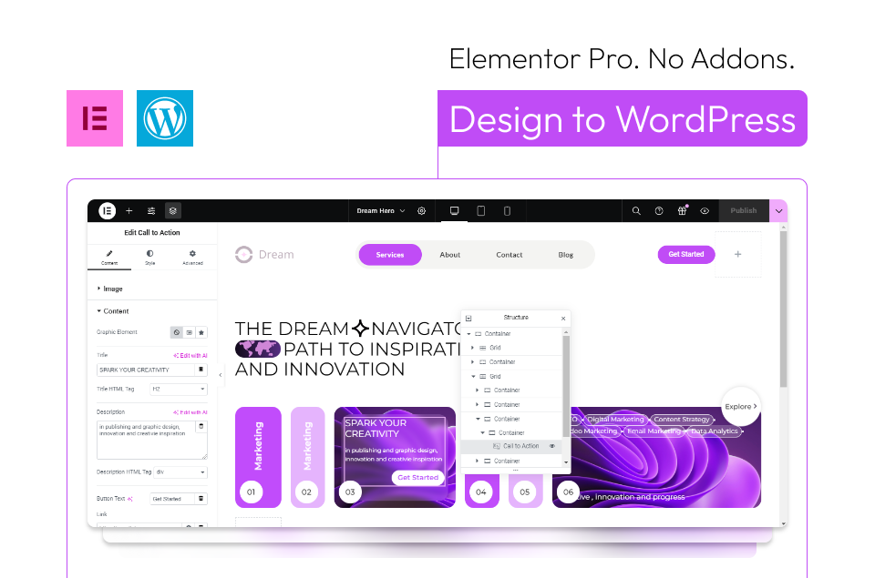 Design to Elementor Conversion design elementor figma to wordpress figma ui landing page ui web web design website website design wordpress website