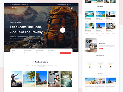 Travosy - Tour & Travel Agency Template 3d branding graphic design logo motion graphics ui vacation