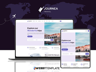 Journeya HTML5 & TailwindCSS Template for Travel Agency airplane ticket booking system designer dribbble best shot headless cms template online hotel booking online ticket booking popular design travel agency travel agency landing page travel agency website travel agency website template travel agent website template travel business travel html template travel website travell agency webbytemplate website for travel agency