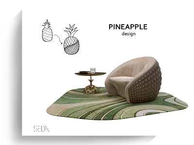 The design is inspired by the pineapple structure armchair bionic style design brand design chandeliers coffee table create design design furniture furniture design furniture sketch interior design luxury furniture modern design pineapple armchair pineapple designn pot for indoor plants product design sconce table design tea table