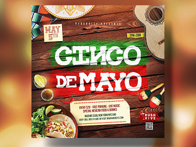 Cinco de Mayo Flyer Template (PSD) afterparty bar flyer cinco de mayo club club flyer dj flyer graphic design nightclub party print design psd redsanity template