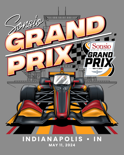 Sonsio Grand Prix Event Tee 2024 branding design graphic design illustration logo typography vector