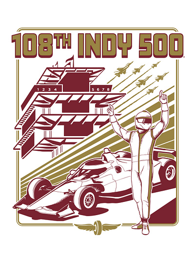 108th Indy 500 Event Concept Tee branding design graphic design illustration logo typography vector
