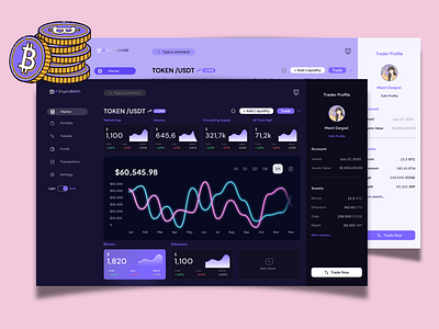 Crypto Dashboard crypto crypto dashboard ui uxui webdesign webpage website