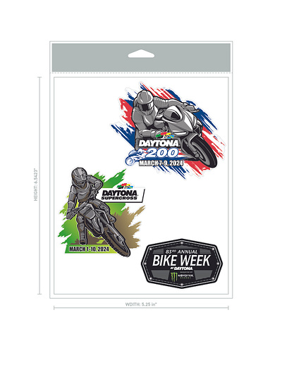Daytona International Speedway Bike Week Decal Set Illustrations branding design graphic design illustration logo typography vector