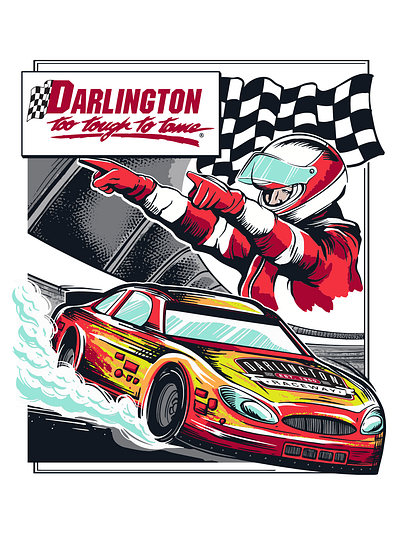 Darlington Raceway Youth Tee Design branding design graphic design illustration logo vector