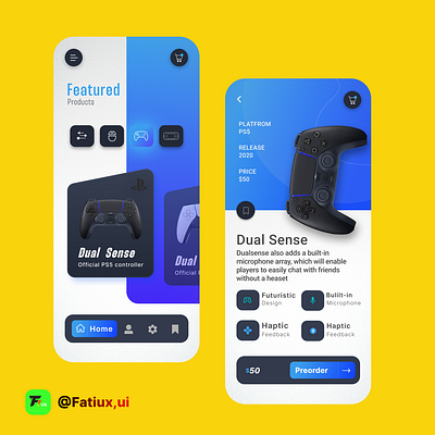 PS5 Dual Sense UI Design 3d animation branding graphic design ui