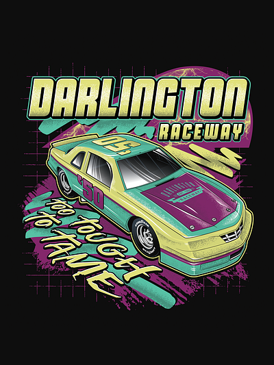 Darlington Raceway Vintage Illustration Tee branding design graphic design illustration logo typography vector