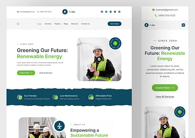 Solar and Renewable Energy Website Figma UIUX Design | Web UI design designer figma hire ui ux designer portfolio website renewable energy website responsive website solar and renewable energy solar energy website solar website ui ui design uiux user experience user interface ux web web design web design template web developer
