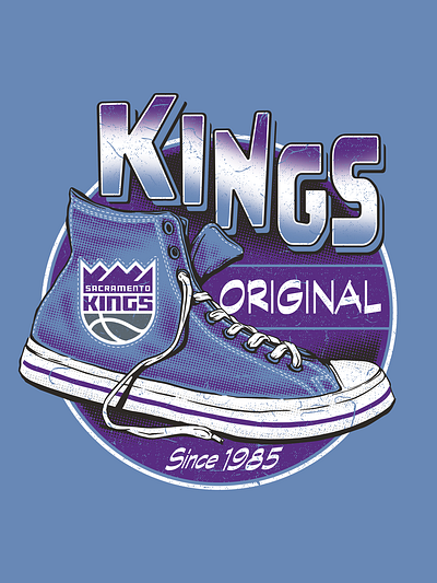 Sacramento Kings Vintage Sneaker Concept branding design graphic design illustration logo typography vector