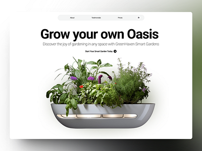 Oasis - smart garden mini-shop design e commerce figma landing landingpage plant shop smart smartgarden ui ux webflow