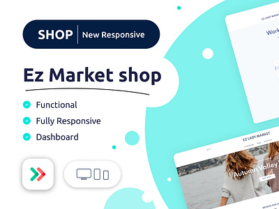 Ez Market Shop NoCode Web Template branding bubble.io eazycode lady shop market nocode online market online shopping shop web template