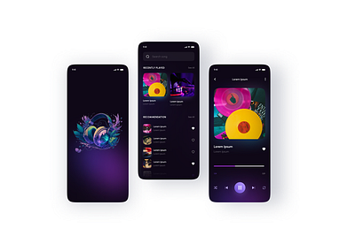 Music Player App UI. app design music player app ui