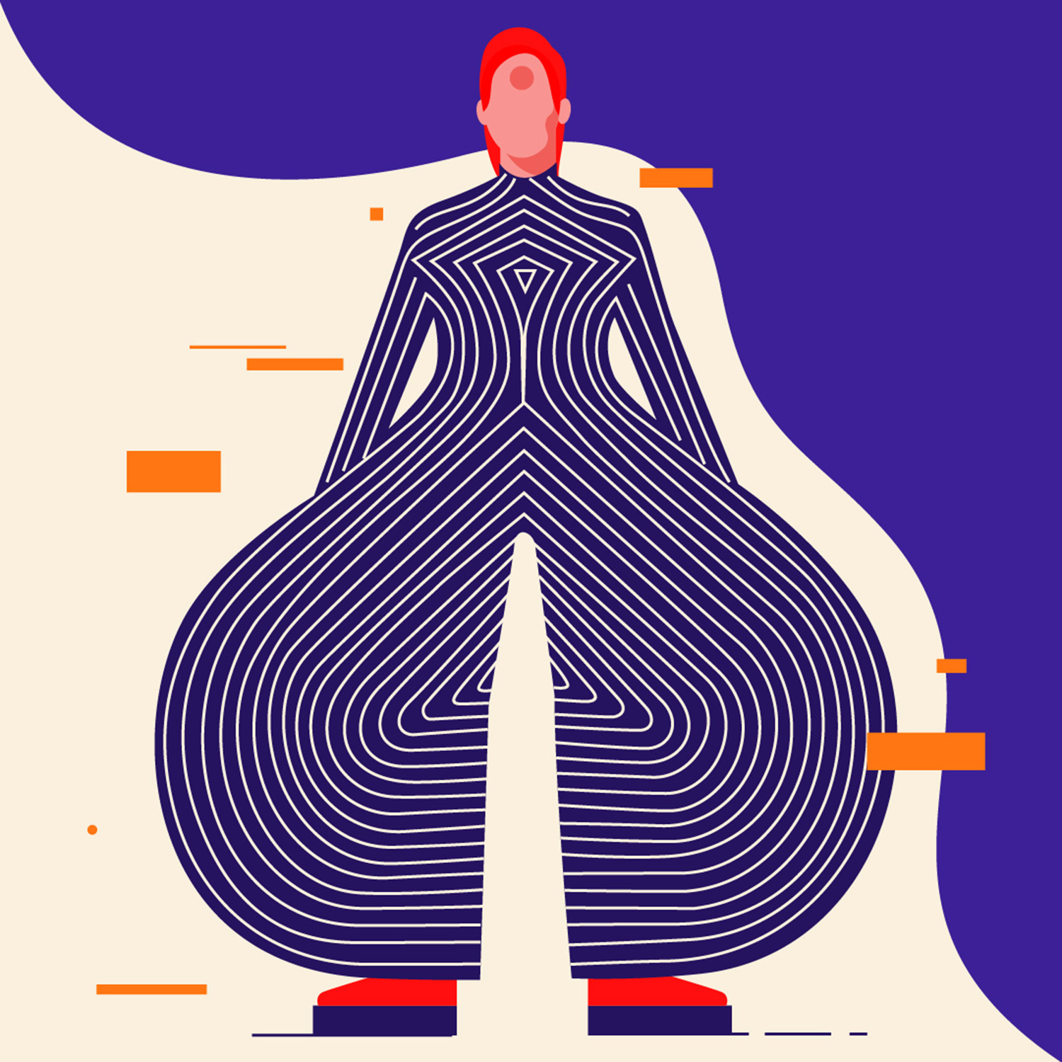 Ziggy Stardust art artwork bowie branding character design color design fashion geometric graphic design icon illustration music musician poster vector yellow