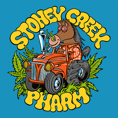 Stoney Creek Pharm - Lazy horse california cartoon art comics country graphics countryside countryside style horse illustration retro retro illustration skateboarding art summer tractor vintage art