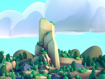 Camping beneath the peak 3d 3d illustration 3d landscape c4d camping cinema 4d diligence illustration landscape landscape design landscape illustration mountain nature illustration outdoors stuart wade trees