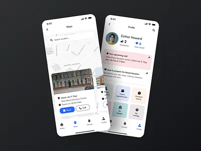 Daily UI 020/ Location tracker/ Blood donation app app app design careerfoundry daily ui daily ui 020 daily ui 20 daily ui challenge daily ui challenge 20 dailyui dailyui20 design figma location tracker ui