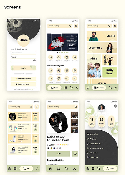Ecommerce Customer App app app design branding design graphic design illustration mobile app ui uiux