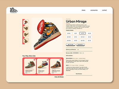 Canvas Kicks - Urban Mirage Sneaker Page brand design desktop ui nike sneakers ui ui design