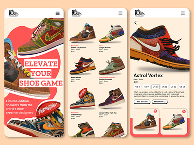 Canvas Kicks / Sneaker Shop Mobile UI Design brand branding design homepage item listing logo mobile nike shoes shop sneakers ui