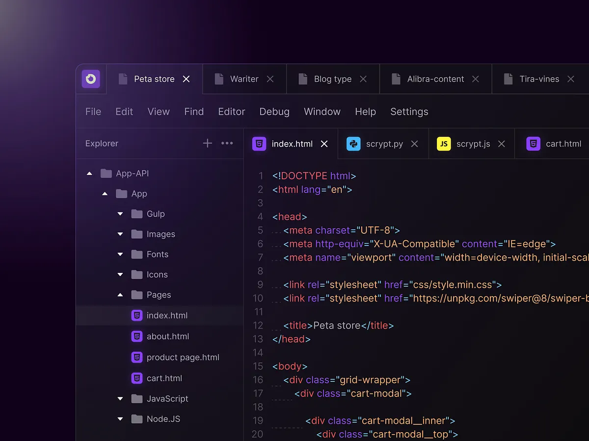Browse thousands of Code Editor UI images for design inspiration | Dribbble