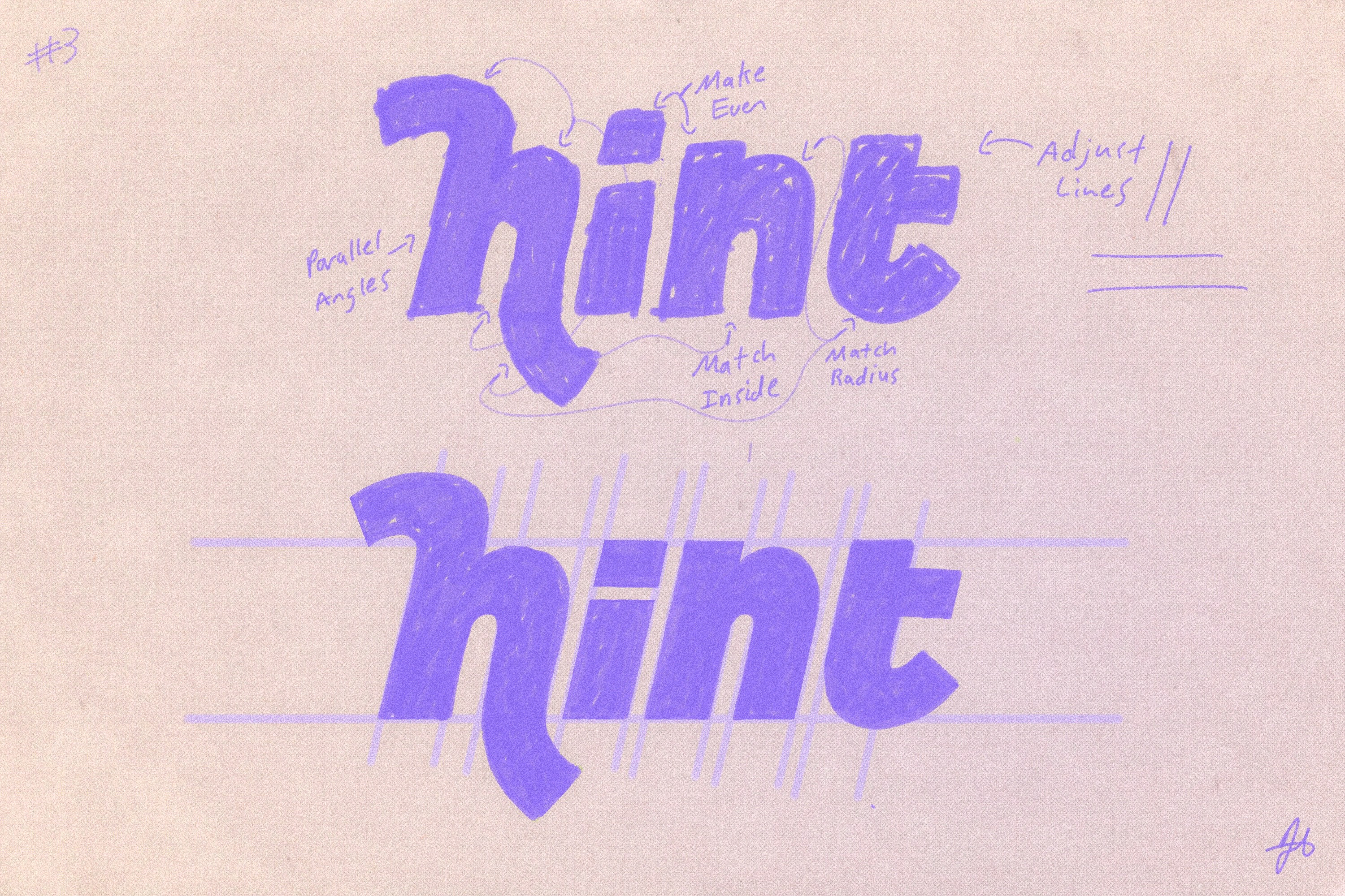 Logotype Process (hint) branding design graphics hint illustration joby logo logotype process sketch