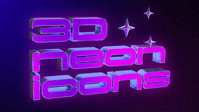 3D neon icons 3d blender blender 3d neon