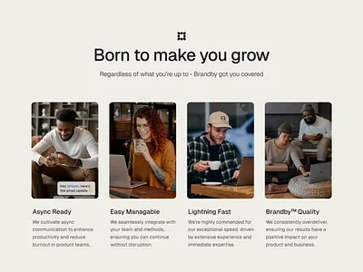 Brandby - Design Partner for Fast-growing Product Teams 💨 agency animation dashboard design agency landing page product design redesign saas startup web app web design website